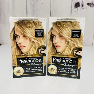 Lot 2 LOreal Paris Superior Preference Balayage Highlights Light To Dark Blonde 