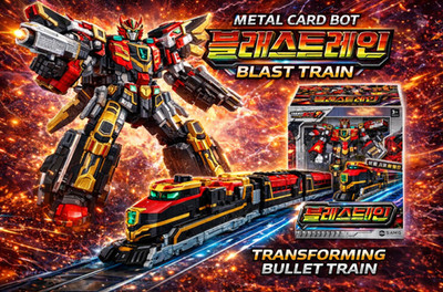 Metal Card Bot Blast Train Transforming Bullet Train Robot Korean Exclusive