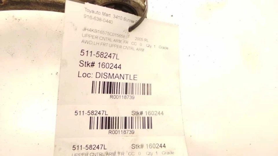 05-12 ACURA RL LADO DEL CONDUCTOR BRAZO DE CONTROL SUPERIOR DELANTERO IZQUIERDO Foto 3 de 4