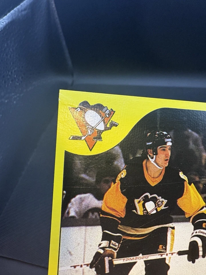 Mario Lemieux 1985-86 O-Pee-Chee Box Bottom Hand-Cut Rookie RC #1 Hockey Peguins - Image 3 of 4