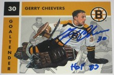 GERRY CHEEVERS SIGNED 1995 PARKHURST 1966-67 SEASON BRUINS CARD AUTOGRAPH “HOF