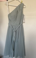 Azazie Sage Green One Shoulder Chiffon Dress Formal & Wedding Size A2 (XS/S)