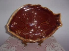 Hull brown drip mirror glaze bubble fish plate platter dish 11" vintage EUC HTF
