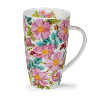 Dunoon Tasse Wild Rose Kaffeebecher Henley 0,55 l Fine Bone China Porzellan