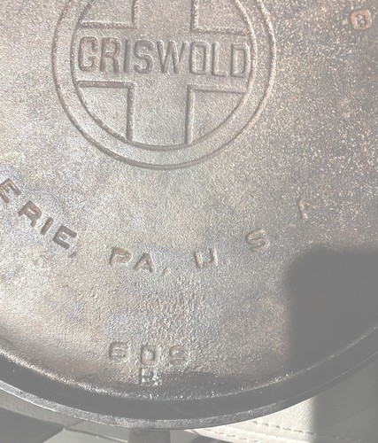 RARE Vtge(1950’s)Griswold Large Block Logo #9, Cast Iron Griddle 609 B - 第 1/24 張圖片
