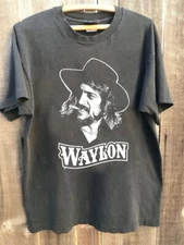 Waylon Jennings 1984 Concert Tour Best T-Shirt charcoal tee NH18195
