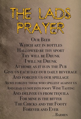 mrdeco Metall Schild 12x18cm gewölbt the lads Prayer our Beer which Schild