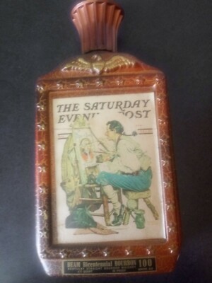 The Saturday Evening Post Beam Bourbon Whiskey 1976 Bicentennial Decanter Bottle