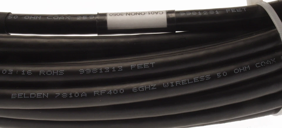 Spectracom CA01-0N0N-3050 50ft RG-8 Coax Cable 6GHz N Male RF400 Belden 7810A - Image 4 of 4
