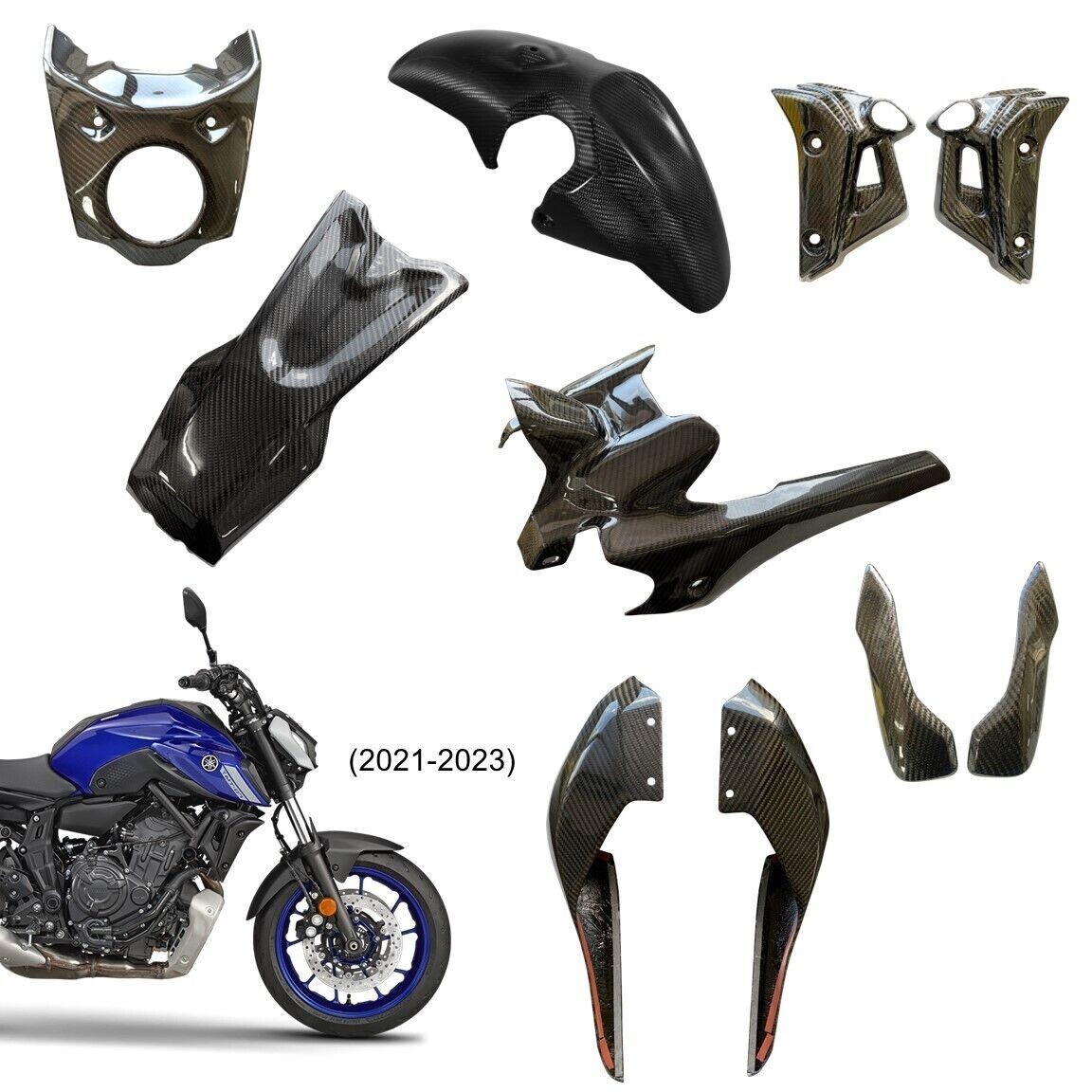 And Accessories Sets (7 Items) For Yamaha Mt-07 2021-2024