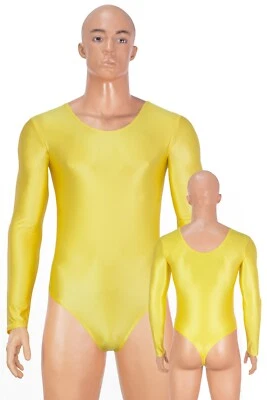 Herren Wetlook Stringbody Rundhals lange Ärmel stretch shiny elastisch hauteng - Bild 1 von 4