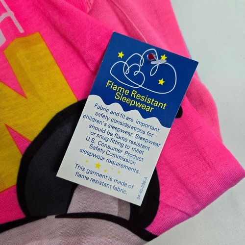 JV Apparel Girls Neon Pink White Puppy Beach Fun Sleeveless Nightgown XS 4/5 New - Picture 4 of 4