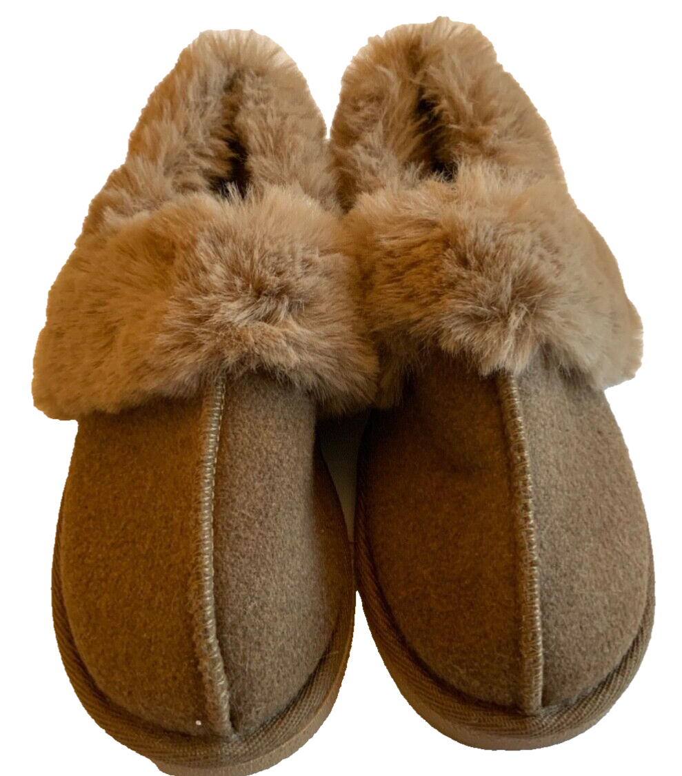 SAOLA TU Ciabatte Intere Marrone Taglia 6 Ecopelliccia e Feltro Suola Rigida Così Accoglienti Ecc Condizioni Fab