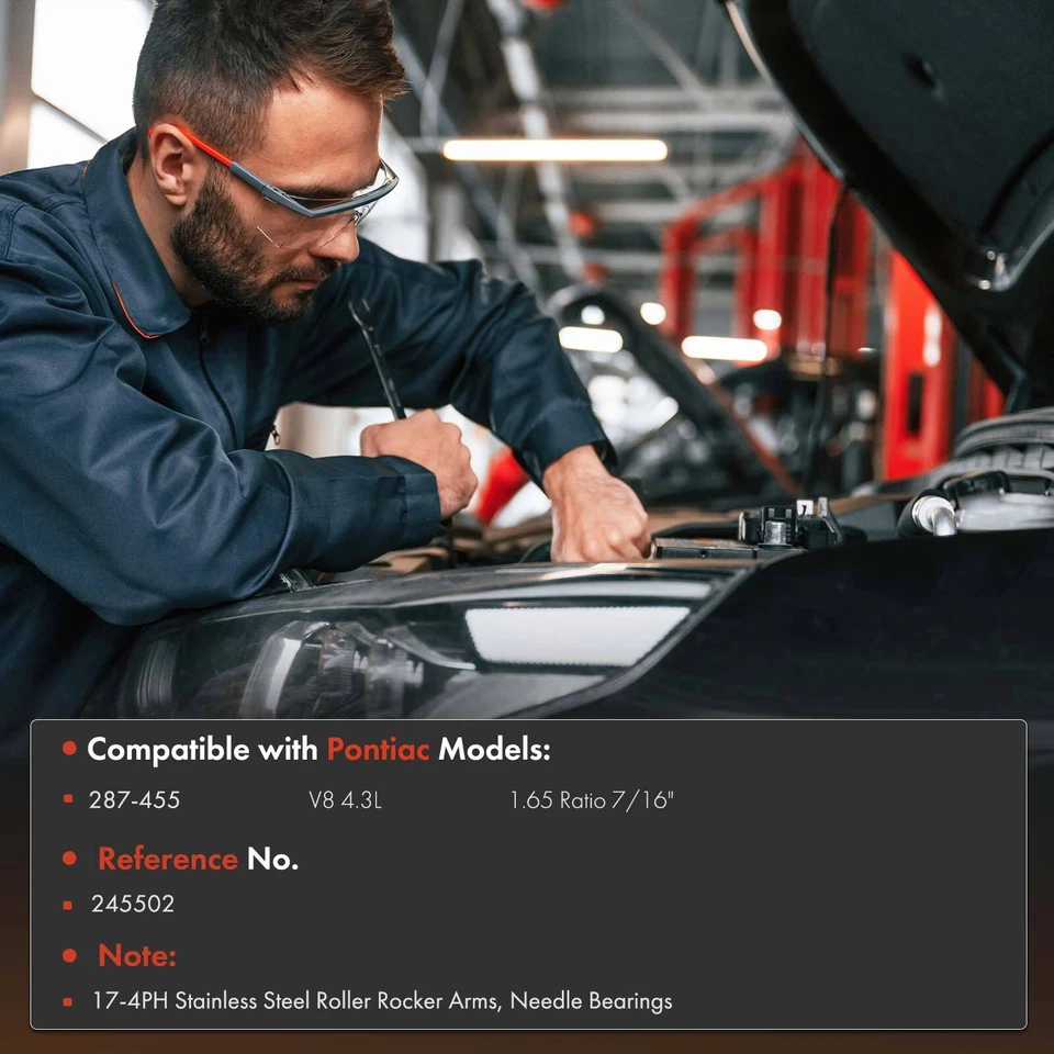 Brazo basculante de acero inoxidable 17-4PH para Pontiac 287-455 V8 4,3 L relación 1,65 7/16" Foto 2 de 4