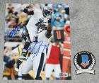 MICHAEL VICK & JASON PETERS Signed EAGLES 8x10 Photo + BECKETT Witness COA W2144