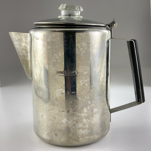 Vintage Metal Percolator Coffee Pot 9 