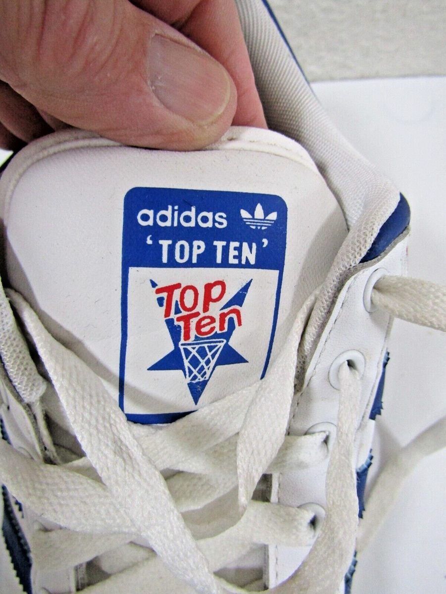 Adidas Top Ten Low Red White Blue Shoes Vintage 581051 Men display picture 1