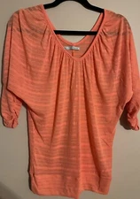 Maurices Orange 3/4 Sleeve Top Women's Size Small