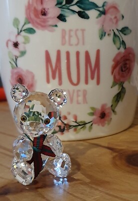 Teddybär Tartan Schleife Swarovski Kristall (ohne Box)
