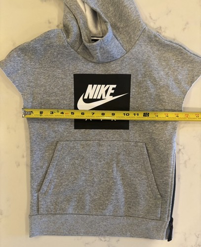 Nike Air Youth Fleece Short-Sleeve Hoodie, Size Small, Grey 939634-063 - Picture 10 of 12