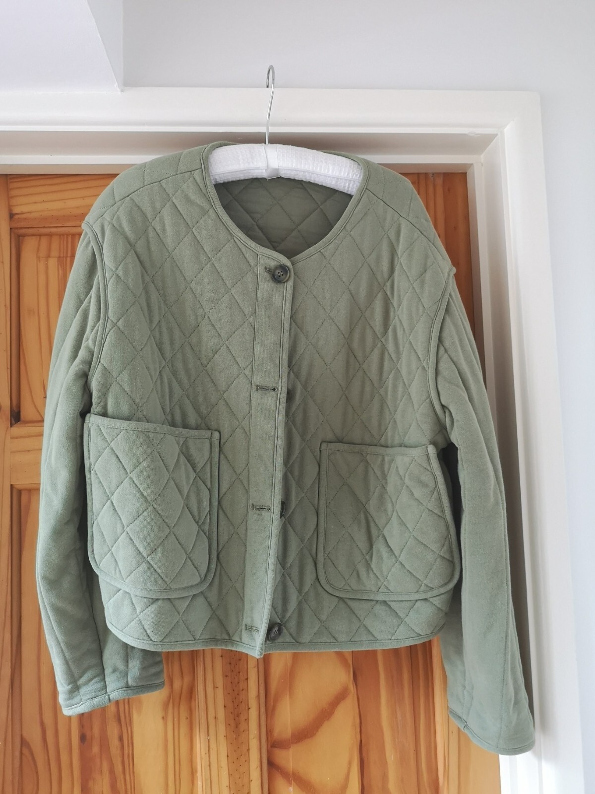 Whistles Cynthia Quilted Jacket Sage Green Size 14 Barely Worn. eBay