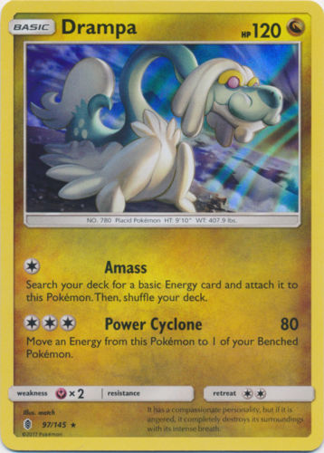 Drampa 97/145 Sun & Moon Guardians Rising HOLO PERFECT MINT! Pokemon