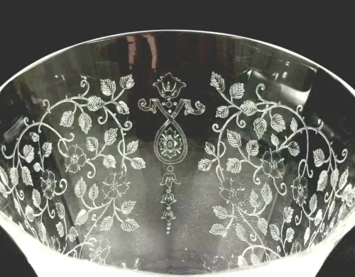 Fostoria ARCADY VASE Optic Glass Etched Floral #326 Flared 5 1/8" Vtg HTF RARE