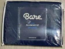 Bare Home King Pillowcase Set Dark Blue Navy NEW Pillow Case Bedding Microfiber