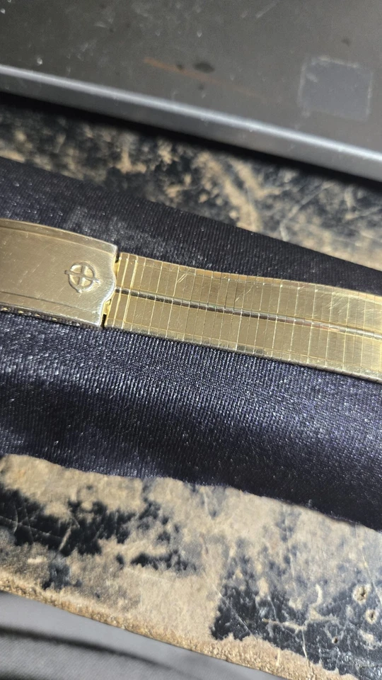 VINTAGE Zodiac Gold Plated Steel JB Champion Watch Bracelet 10 mm Endlinks Band  - Image 3 of 4