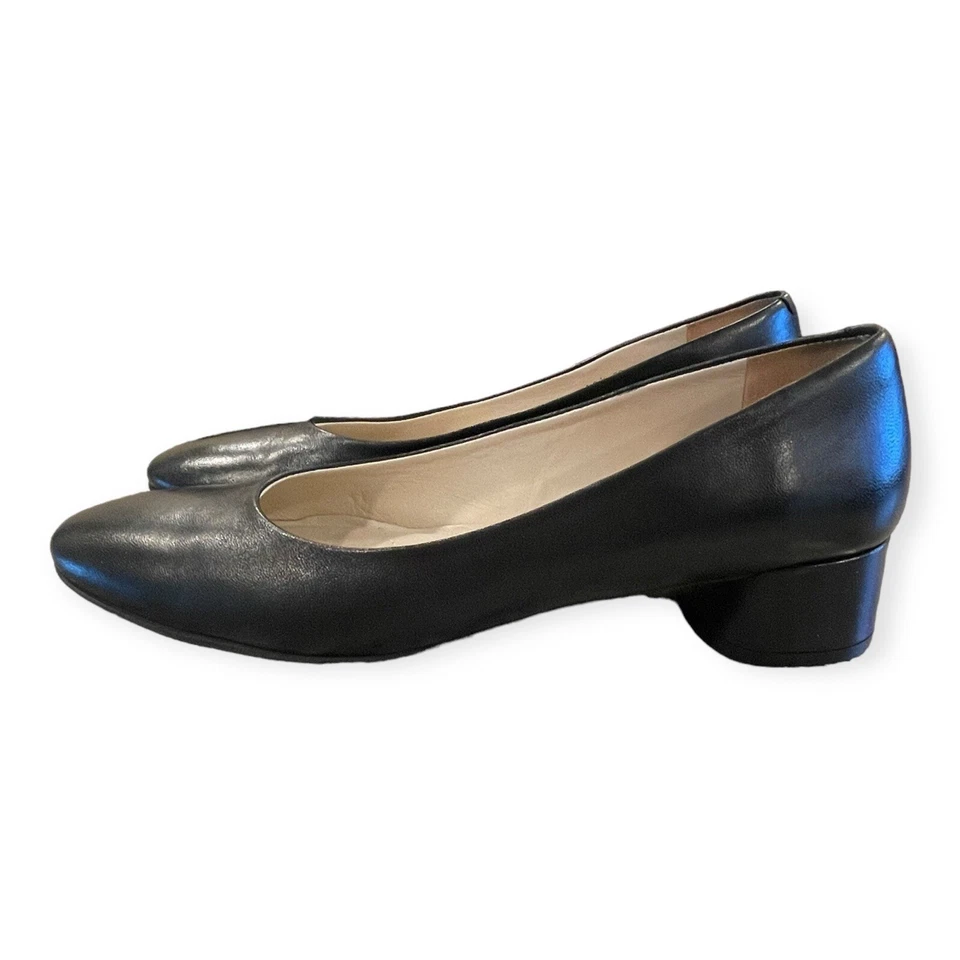 Amalfi by Rangioni Women 10.5 SS Pump Record Slip On Leather Made In Italy Black - Image 2 of 4