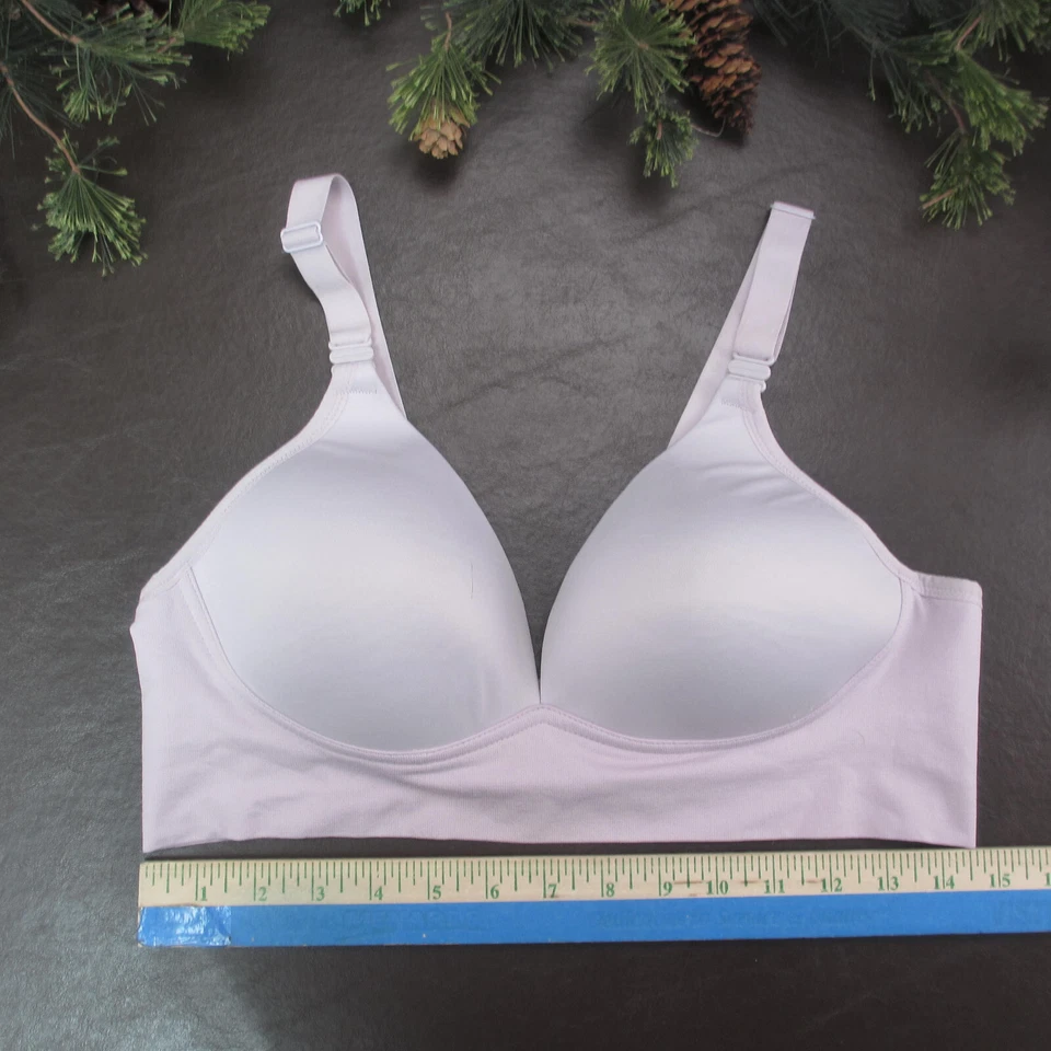 Sujetador Warners 38B púrpura inalámbrico acolchado cierre ajustable trasero Foto 2 de 4