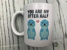Otter Half Coffee Mug 11oz Anniversary Gifts Wedding Birthday Mothers Day White