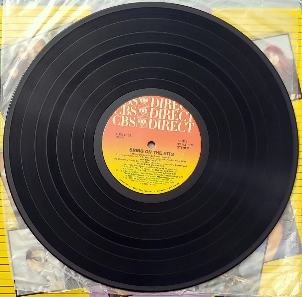 BRING ON THE HITS – VARIOUS LP 33 RPM VINYL (Bangles, Eddie Money, Don Johnson+) - Image 2 of 4