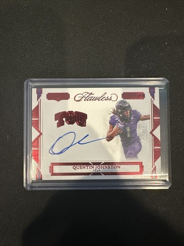 2023 Panini Flawless Collegiate Quentin Johnston Rookie Auto /20 - Picture 1 of 2