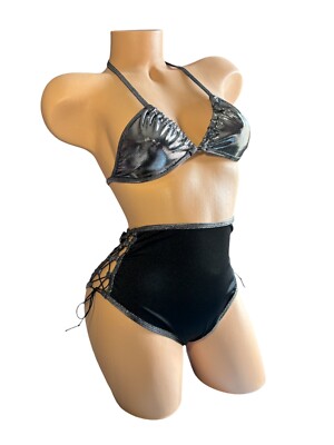 Exotic Dancer Wear 2 Pieces Black