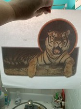 Vintage Original 1975 Tiger Lounging Hippie Iron On Transfer New Old Stock