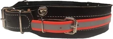 3" Heavy Duty Leather Mining Belt w/1" Reflective Side Strap
