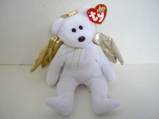 Ty Beanie Babies  - Halo II the angel bear with gold wings 2000 RARE!!!