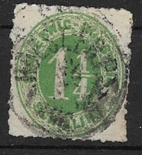 Altdeutschland Schleswig-Holstein MiNr 9 gestempelt  D&auml;nischer Bahnpoststempel
