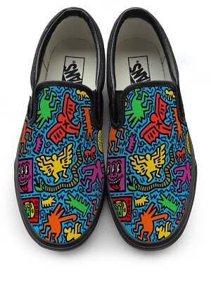 Keith Haring 2 Slip-on Vans Brand Shoes | eBay
