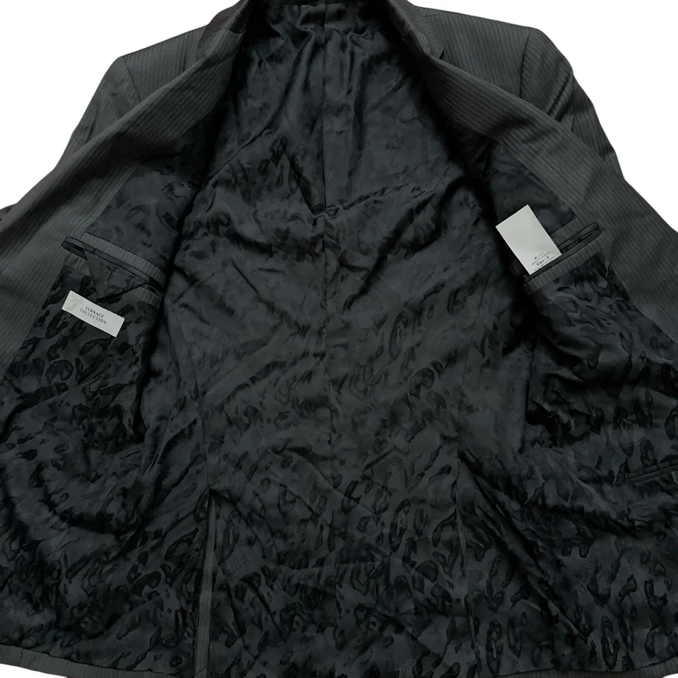 Versace Collection Blazer Jacket Mens US 40 EU 50 Sports Coat Wool Gray Striped - Image 3 of 4