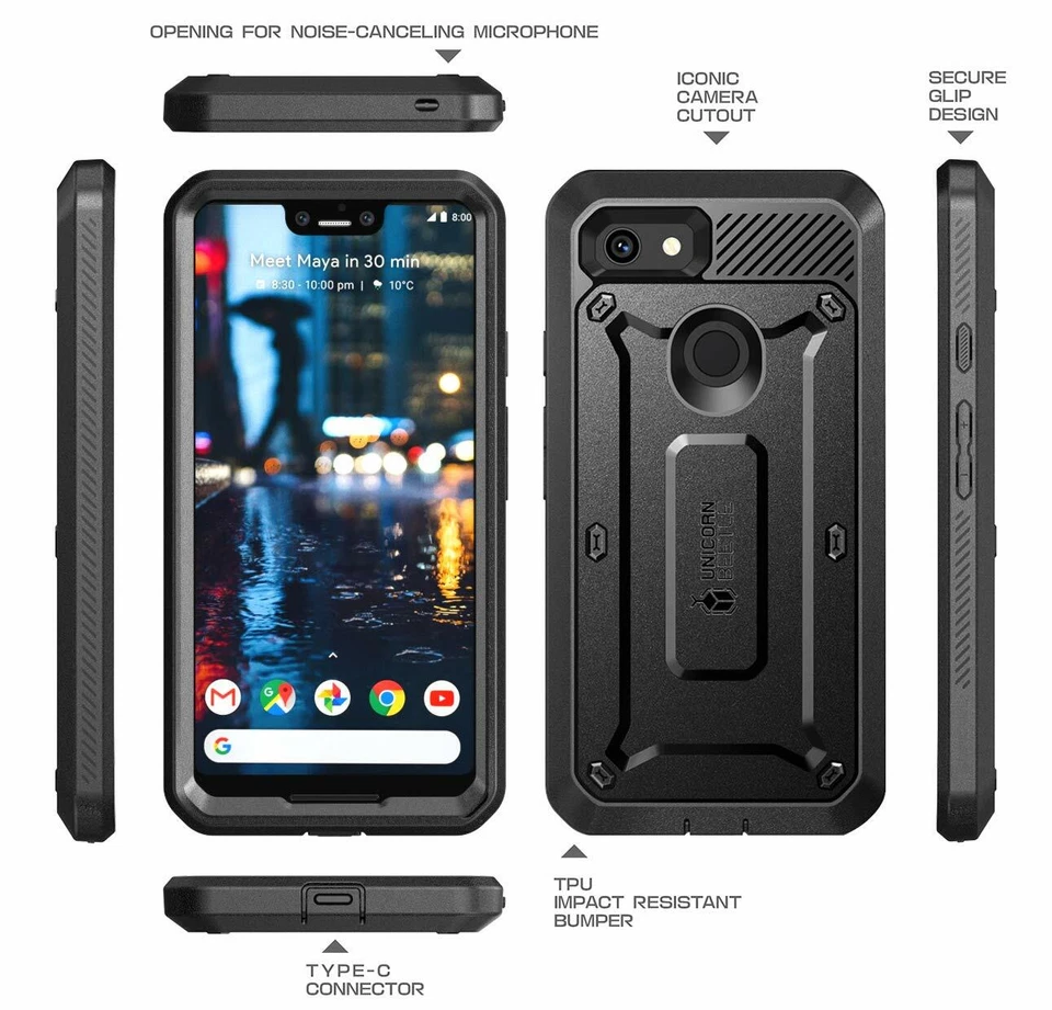 For Google Pixel 3AXL / 3A / 3XL / 3 / 2XL, Genuine SUPCASE Case Cover w/ Screen - Image 4 of 4