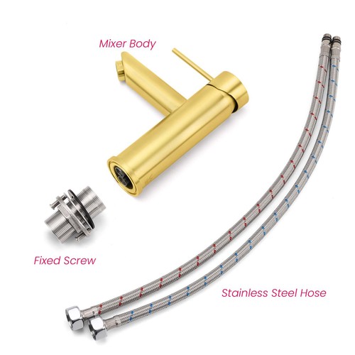 KYLINS Brushed Gold Basin Mixer Shower Spout Kitchen Sink Tap Round Towel Rail - Picture 82 of 182