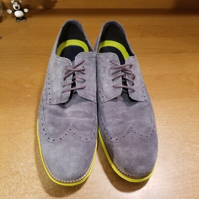 Cole Haan Oxford Shoes Men\'s Size 11 Wingtip Lunagrand Gray Suede C28220 s-l400.jpg main image 3