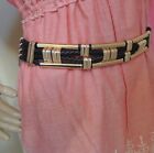Bebe Hammered Ring Stretch Belt Black Gold Nwot P/S Unique fashion snap back