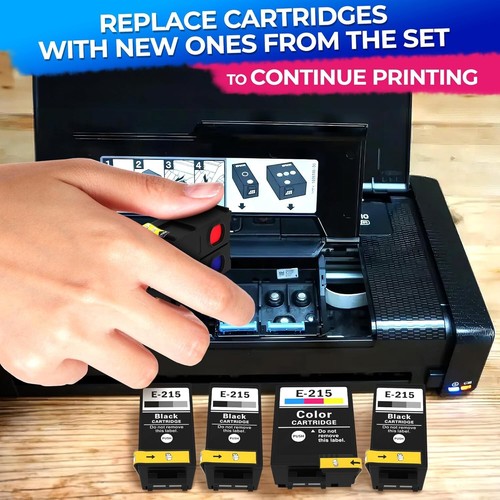 Paquete de 5 cartuchos de tinta T215 - 3 negros y 2 tricolores para impresoras WF-100/WF-110 - Imagen 11 de 11