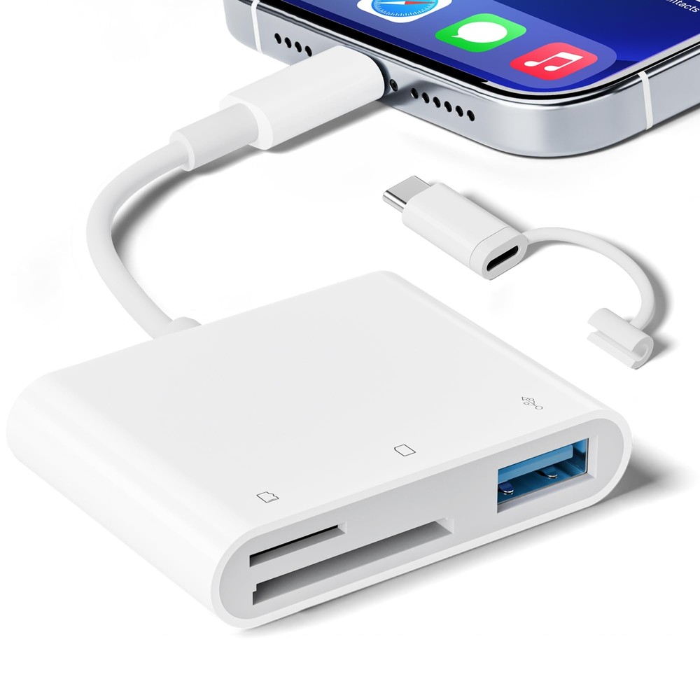 SD Card Reader for iPhone iPad, Micro SD Card Reader Memory Card Reader with ...