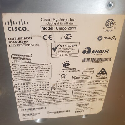 Cisco 2911 3-Port Gigabit Wired Router (CISCO2911-SEC/K9)