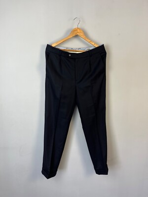 Class Roberto Cavalli Men's Black Luxury Classic Wool Pants Trousers Size 32