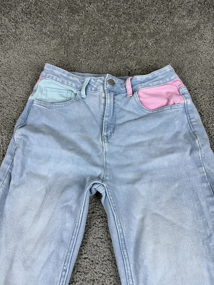 Care Bears Justice Jeans Girls 18 Light Wash Cheer Bear Graphic Pastel Pockets - Image 4 of 4